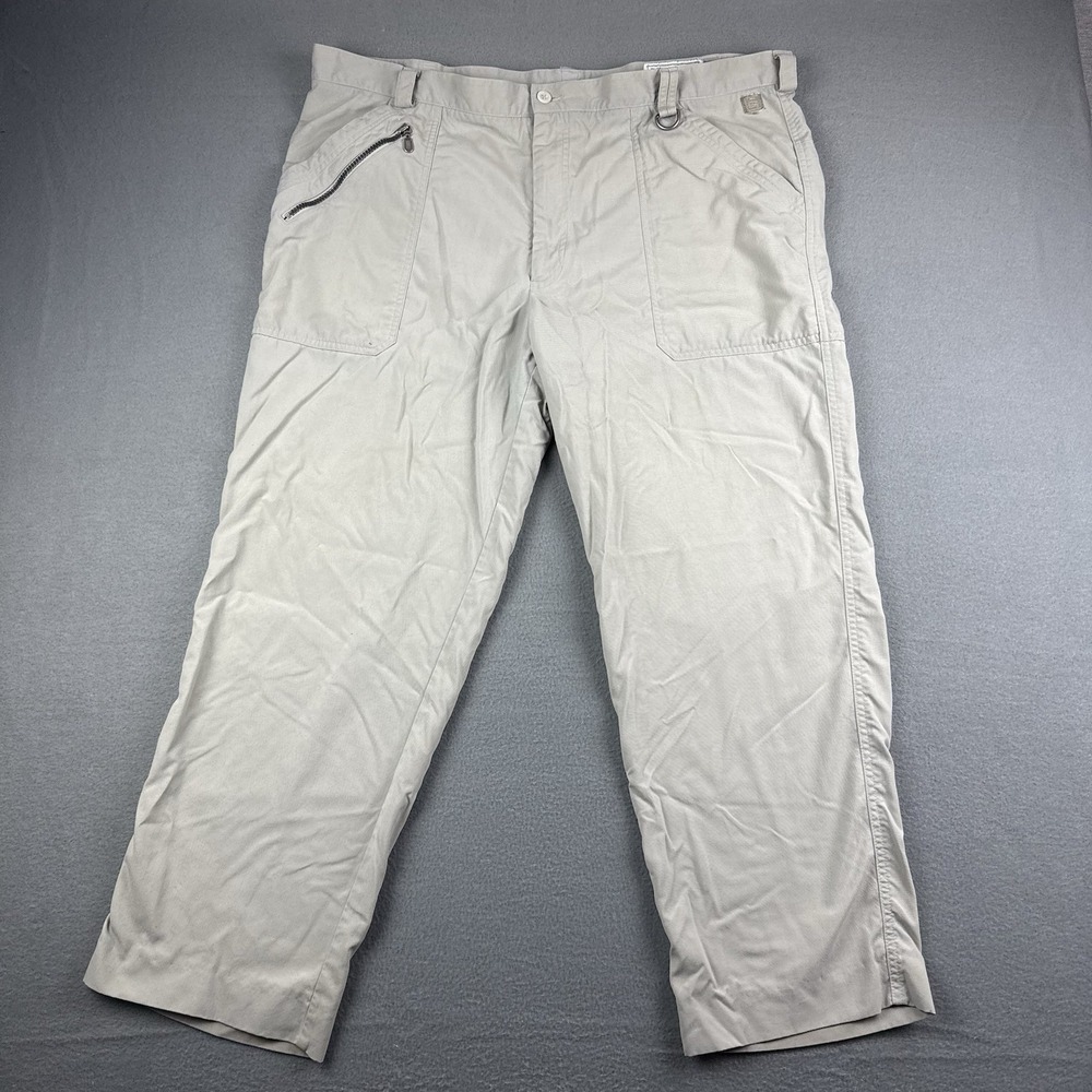 Tilley Endurables Different Drummer Cargo Pants Men's‎ Size 42x28 Beige STAINS